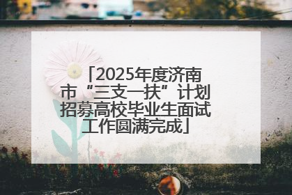 2025年度济南市“三支一扶”计划招募高校毕业生面试工作圆满完成