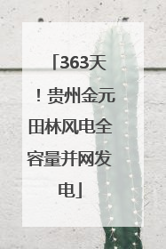 363天！贵州金元田林风电全容量并网发电