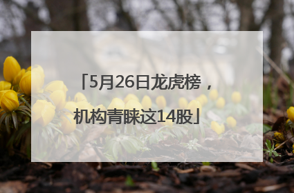 5月26日龙虎榜，机构青睐这14股