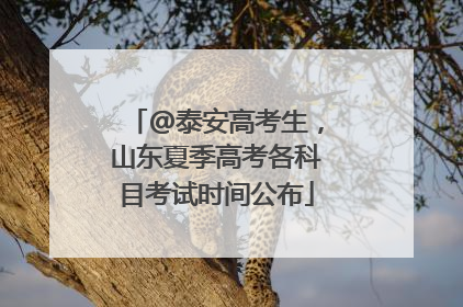 @泰安高考生，山东夏季高考各科目考试时间公布