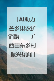 AI助力芒乡果农扩销路——广西田东乡村振兴见闻