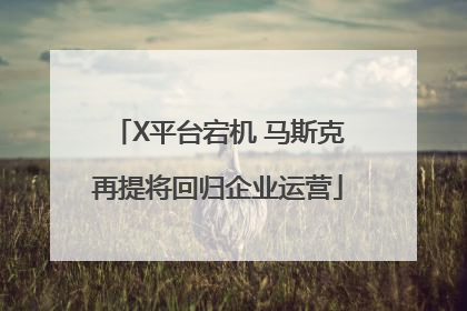 X平台宕机 马斯克再提将回归企业运营